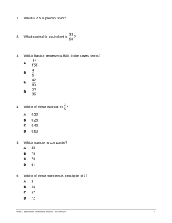 1. What is 2.5 in percent form? 2. What decimal is equivalent to 32