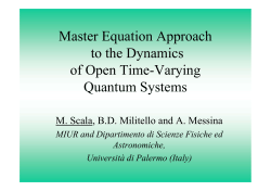 Master Equation Approach to the Dynamics of Open Time