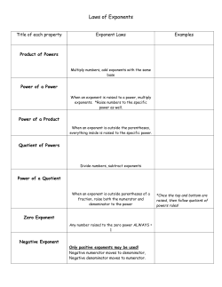 Laws of Exponents