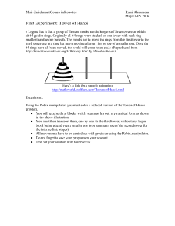 First Experiment: Tower of Hanoi