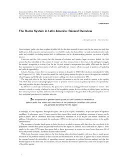 The Quota System in Latin America: General