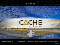 investor presentation - Cache Exploration Inc.
