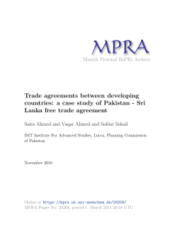 Trade agreements between developing countries: a case study of