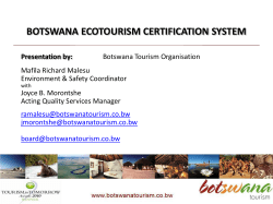 BOTSWANA ECOTOURISM CERTIFICATION SYSTEM