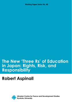 The New `Three Rs` of Education in Japan: Rights, Risk, and