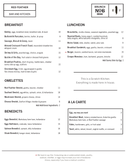 Menu RF 21 - Red Feather Kitchen