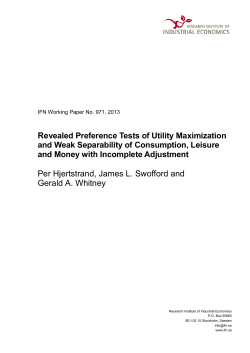 Revealed Preference Tests of Utility Maximization and Weak