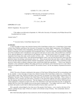 Page 1 LEXSEE 57 U. CIN. L. REV. 849 Copyright (c