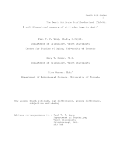 Death Attitude Profile &ndash; Revised