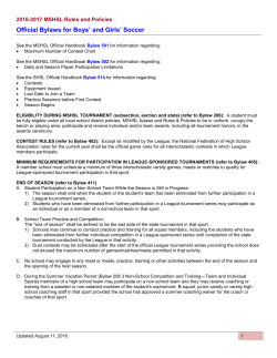 Official Bylaws for Boys` and Girls` Soccer