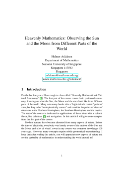 Heavenly Mathematics: Observing the Sun and the Moon from