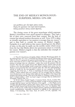 THE END OF MEDEA`S MONOLOGUE: EURIPIDES, MEDEA 1078