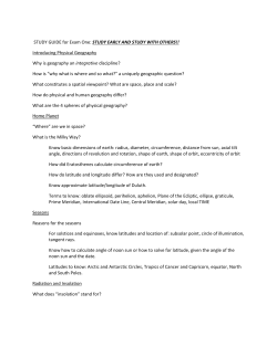 Study Guide for Exam 1