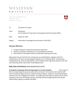 ITS Goals 2016-2017 - Wesleyan University