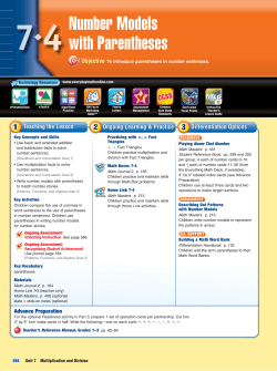 Number Models with Parentheses