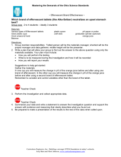 Temperature vs Rate of Dissolution of an Effervescent Tablet