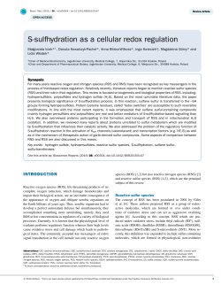 S-sulfhydration as a cellular redox regulation