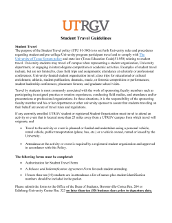 Student Travel Guidelines - University of Texas Rio Grande Valley