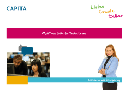 But I`m a Trados User - Capita Translation and Interpreting