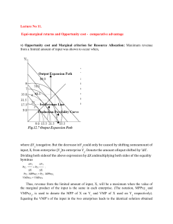 Lec 11 - Equi-marginal returns