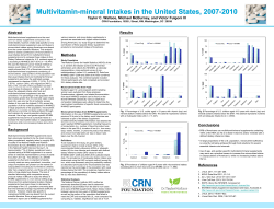 Multivitamin-mineral Intakes in the United States, 2005-2008
