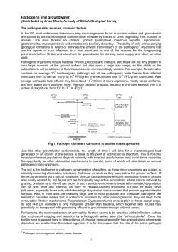 Pathogens and groundwater - The UK Groundwater Forum