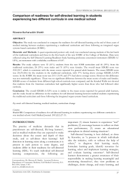 Comparison of readiness for self-directed learning in students