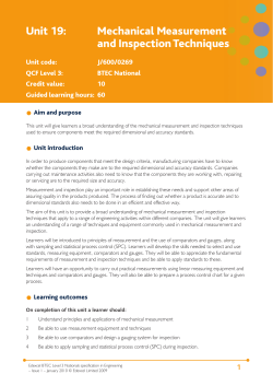 Unit 19: Mechanical Measurement and Inspection