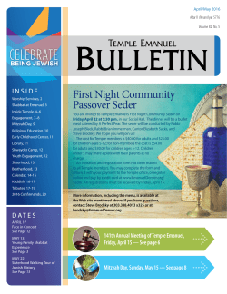 First Night Community Passover Seder