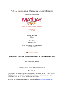 Electronic Article Rough Play: Music and Symbolic Violence in an