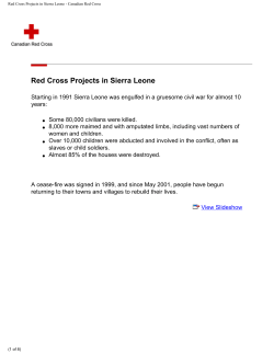 Red Cross Projects in Sierra Leone