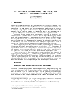 les faux-amis: investigating lexico