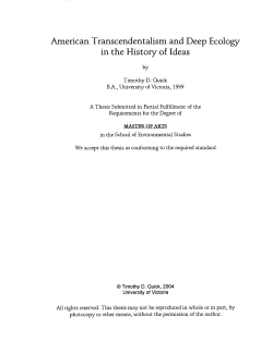 American Transcendentalism and Deep Ecology