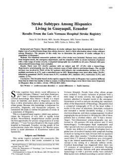 Stroke Subtypes Among Hispanics Living in Guayaquil, Ecuador