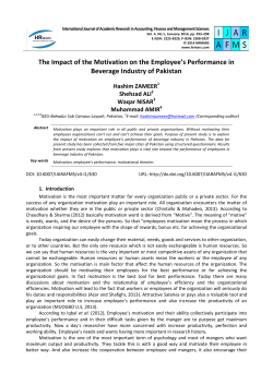 The Impact of the Motivation on the Employee`s Performance in