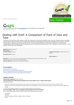 Dealing with Grief: A Comparison of Point of View and Tone