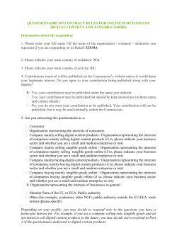 QUESTIONNAIRE ON CONTRACT RULES FOR ONLINE