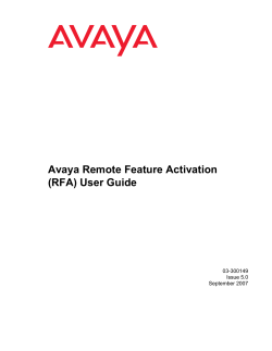 RFA - Avaya Support
