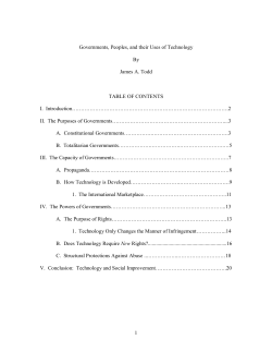 1 Governments, Peoples, and their Uses of Technology By James A