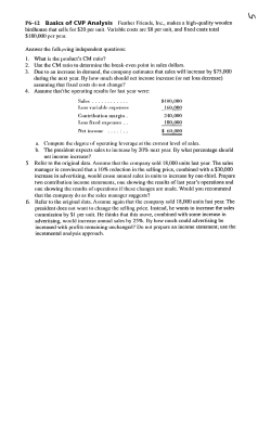 I. What is the producl`s CM ratio