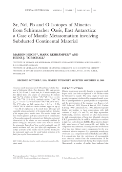 Sr, Nd, Pb and O Isotopes of Minettes from