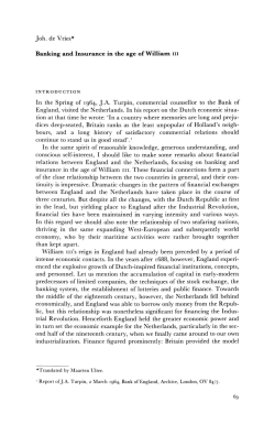 Banking and Insurance in the age of William III