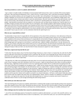 A Career in Academic Administration: Joanne Berger