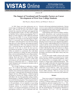 The Impact of Vocational and Personality Factors on Career