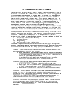 The Collaborative Decision Making Framework The transportation