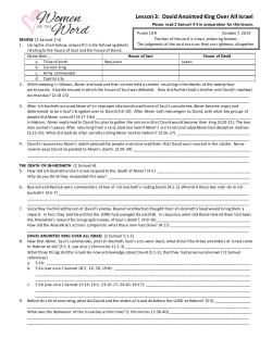 Lesson 3: David Anointed King Over All Israel - Inter