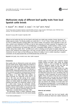 Multivariate study of different beef quality traits from local Spanish