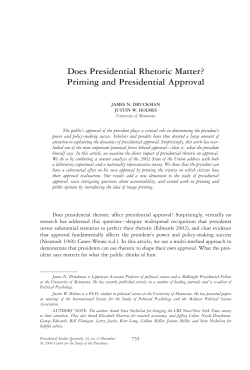 Does Presidential Rhetoric Matter? Priming and