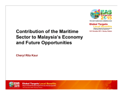 Contribution of the Maritime Sector to Malaysia`s