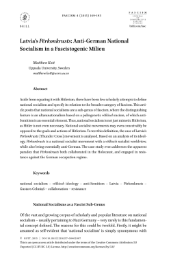 Latvia`s Pērkonkrusts: Anti-German National Socialism in a